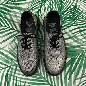 Dr Martens 1461 Met Oxford Lace Up Shoes Silver Metallic Snake Size 7